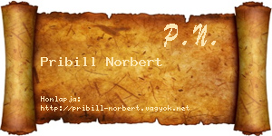 Pribill Norbert névjegykártya